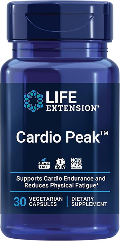 Life Extension Cardio Peak, Cardiovascular Supplement, Heart Health, arjuna, 1-Daily, Gluten Free, Non-GMO, Vegetarian, 30 Capsules