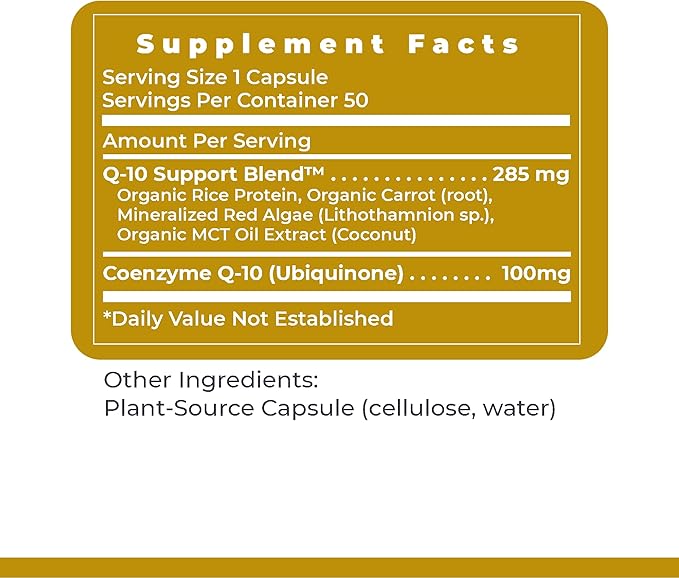 Premier CoQ-10, 50 Capsules, Vegan Product - Live-Source, Fermented CoQ10 (100 mg; Trans Isomer Form) The Preferred Lipid-Soluble Form for Premier Cardiovascular, Nerve, Brain and Immune Support