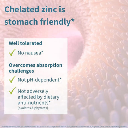 Igennus Chelated Zinc 25mg with Copper, Picolinate & Bisglycinate, Clean Label & High Absorption Complex, Supplement for Women & Men, Vegan, Immune, Skin and Cellular Health, 180 Tablets