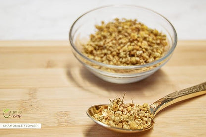 Organic Way Chamomile Flower Whole (Matricaria chamomilla) - Herbal Tea | European Wild-Harvest | Kosher & USDA Certified | Vegan, Non-GMO & Gluten Free | 100% Raw from Albania (1/2LBS / 8Oz.)