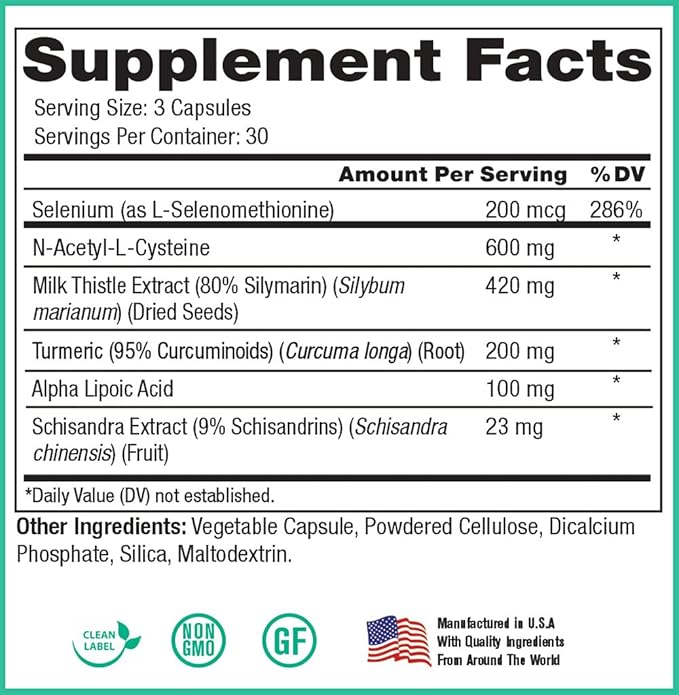 Peak Pure & Natural Peak Liver Support Milk Thistle Based Liver Support Supplement | Liver Cleanse and Detox | 90 Capsules