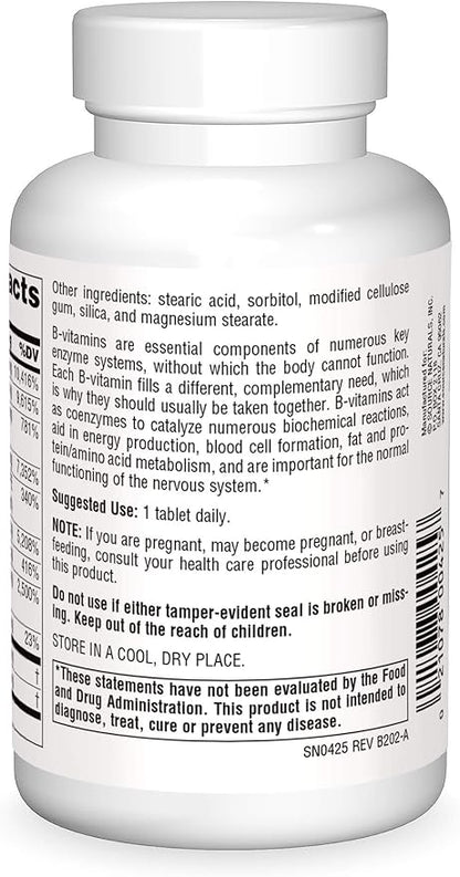 Source Naturals B-125, 125 mg B-Vitamins for Energy Production Support - 60 Tablets