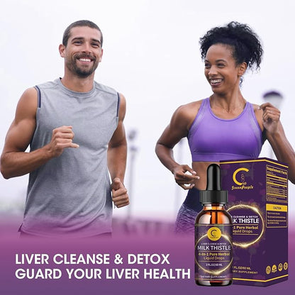 (2 Pack) Milk Thistle Liquid Drops for Liver Cleanse Detox & Repair, Milk Thistle Supplement with Dandelion Root, Artichoke & Turmeric for Liver Support and Immune Health, Vegan, Non-GMO, 4 FL OZ