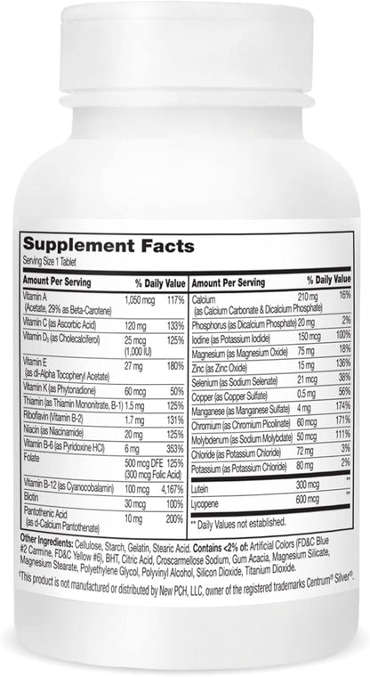 21st Century Sentry Senior Men 50Plus Tablets, White Unscented 100 Count (Pack of 2)