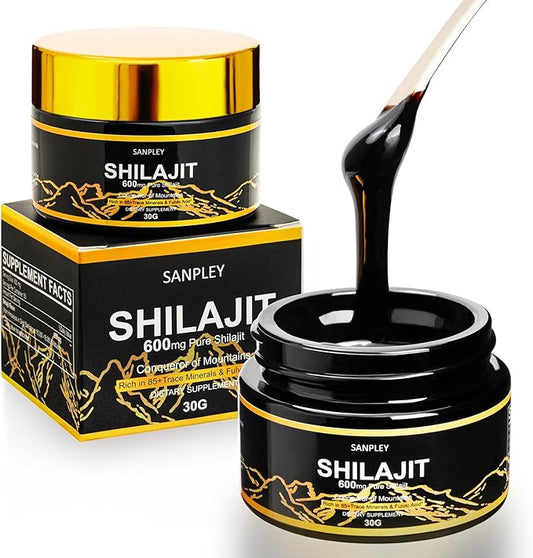 Shilajit Pure Himalayan Organic Resin,shilajit for Men and Women,85+ Trace Minerals,Humic and Fulvic Acid,600mg Gold-Grade Himalayan Shilajit Resin (30g)