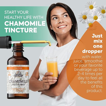 Chamomile Tincture, Organic Chamomile Extract (Matricaria Recutita) Flowers