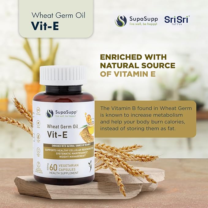 SRI SRI TATTVA VIT-E Wheat Germ Oil, 500mg (60 Capsules)