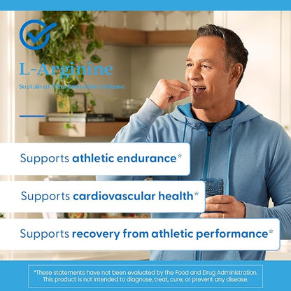 Doctor's Best Sustained Plus Immediate Release L-Arginine, Non-GMO, Vegan, Gluten & Soy Free, 500 mg, Tablet, 120 Count
