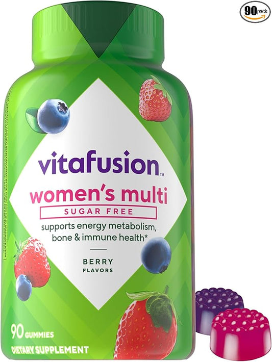 Vitafusion Women’s Sugar Free Daily Multivitamin Supplement, Keto Diet Friendly Adult Gummy Vitamin for Energy, Bone & Immune Support*, 90 Count
