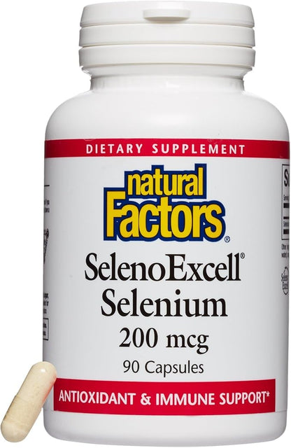 Natural Factors, SelenoExcell Selenium 200mcg, Antioxidant & Immune Support, 90 Capsules