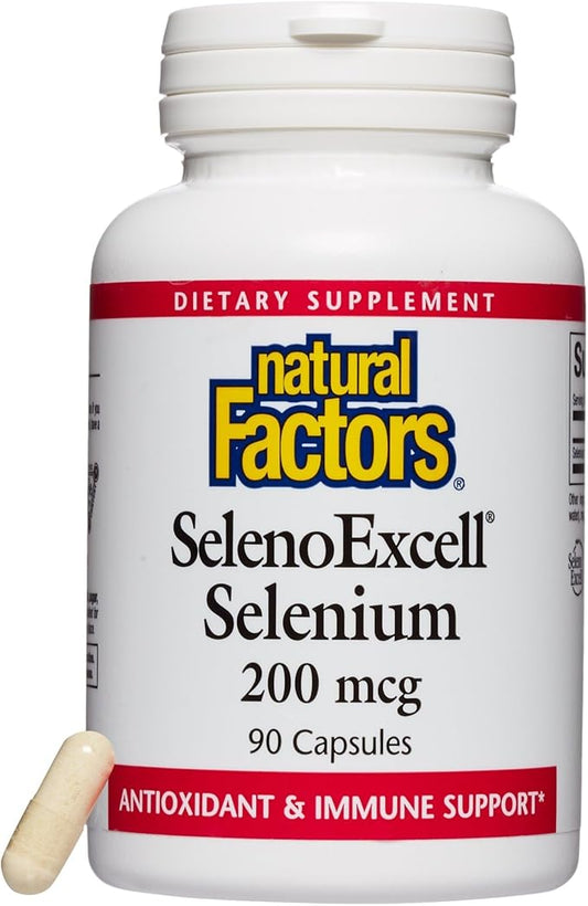 Natural Factors, SelenoExcell Selenium 200mcg, Antioxidant & Immune Support, 90 Capsules