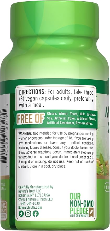 Nature's Truth Magnesium Glycinate with Ashwagandha | 60 Capsules | Vegan, Non-GMO & Gluten Free Supplement