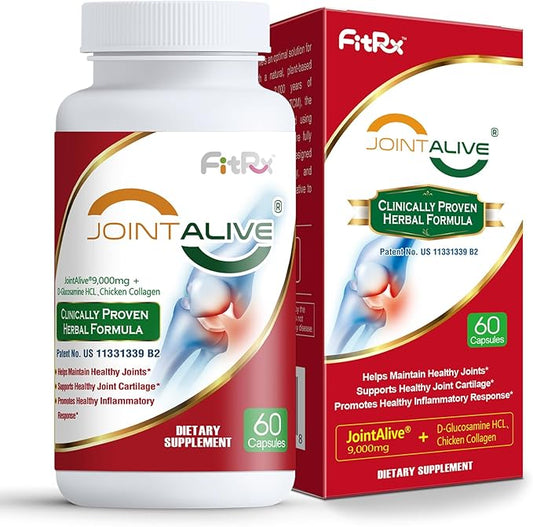 JointAlive Joint Support Supplements for Women & Men, Glucosamine Chondroitin, Relief Joints Discomfort, Cartilage Repair, Healthy Inflammatory Response, as Quickly as 7 Days, 30 Servings