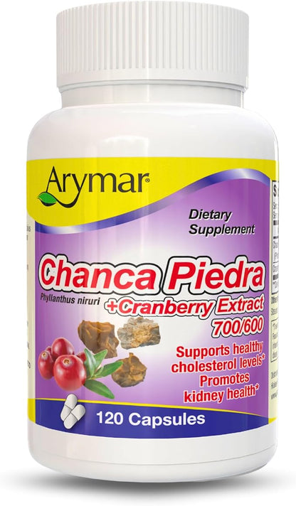 Arymar Chanca Piedra with Cranberry – Herbal Support for Urinary Wellness & Kidney Function (60 Capsules) (120 Capsules)