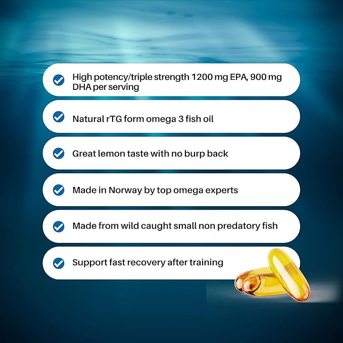 Super Omega-3 Max Fish Oil | 2400 mg Omega 3 | High Potency with EPA and DHA | Lemon Flavor 30 Servings