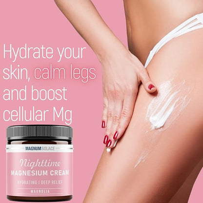 Magnesium Cream – Magnesium Chloride Cream – Topical Magnesium Cream for Nighttime (Magnolia)