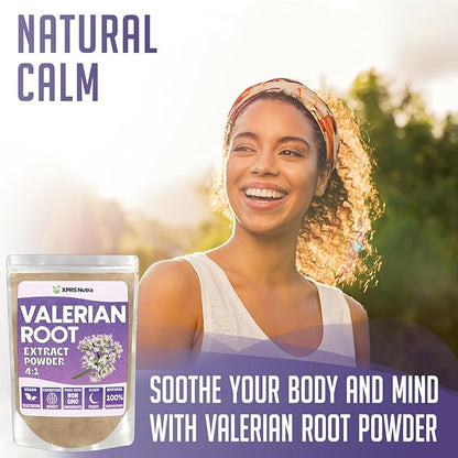 XPRS Nutra Valerian Root Extract Powder 4:1 - Premium Valerian Root Powder for Cognition - Vegan Friendly Herbal Sleep Support (16 Ounce)