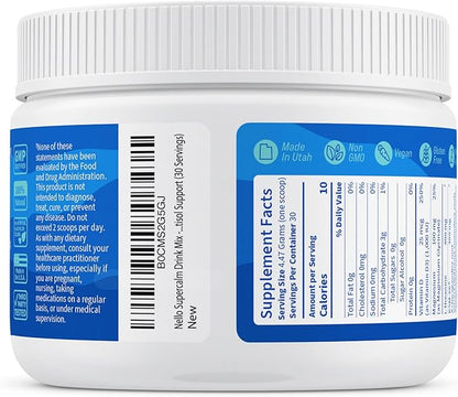 Supercalm Drink Mix - Ashwagandha KSM 66, Magnesium Glycinate, L-Theanine, Vitamin D3 - Ashwagandha Root Extract, Magnesium & L-Theanine Supplement - Focus & Support (30 Servings)