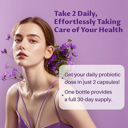 Vaginal Probiotics Prebiotics with Akkermansia 50 Billion CFU Probiotics for Viginal Health, 300 Million AFU Live Strain for Gut Health - 60Caps