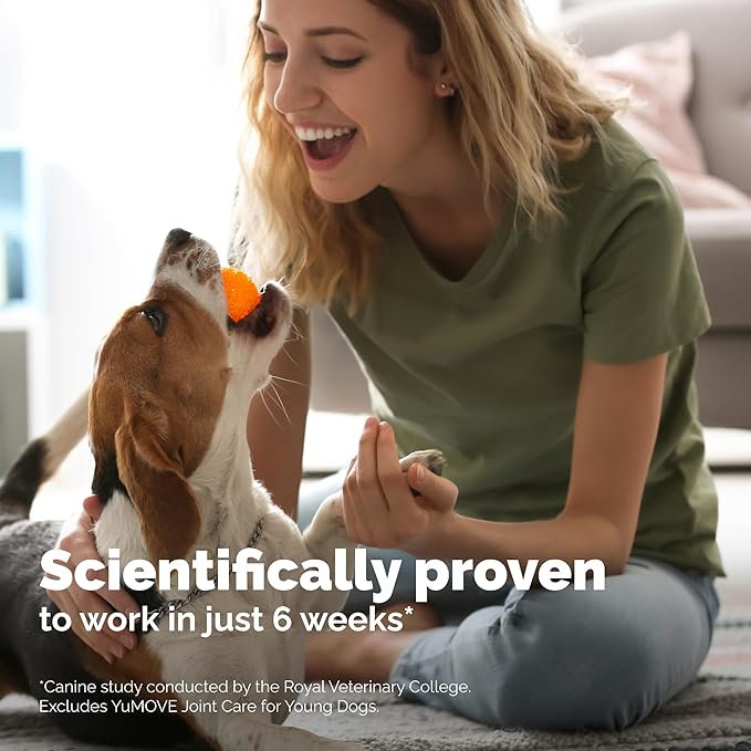 Dog Joint Supplement, Hip and Joint Supplement for Dogs with Glucosamine, Hyaluronic Acid, and Green Lipped Mussel and Omegas, Relief for Dog Hip and Joint Aches and Stiffness, by YuMOVE - 150 Bites