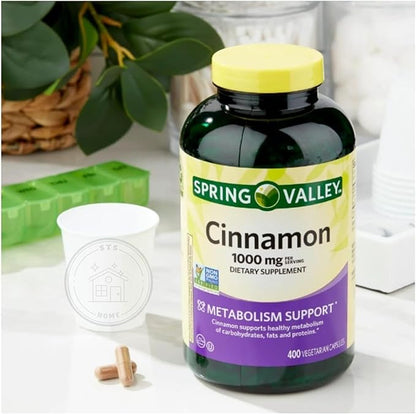 Spring Valley Cinnamon Dietary Supplement, 1000 mg, 400 Count + STS Sticker.
