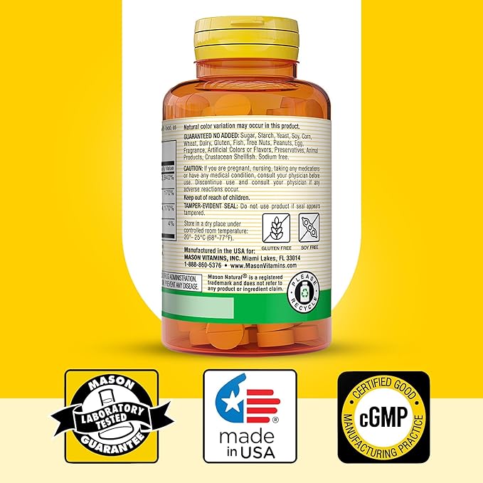 MASON NATURAL B-12 1000 mcg Quick Dissolve, 300 Day Supply for Healthy Conversion of Food into Energy (3 Pack)