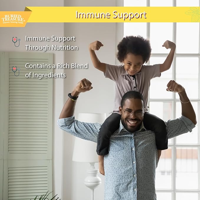 Buried Treasure Childrens ACF Advanced Immune Support, Cherry Flavor, 16oz w/Dose Cup, Immune Booster Supplement for Kids, Liquid Herbal Immunity Formula w/Vitamin C Elderberry Enchinacea Zinc