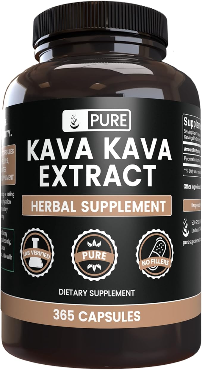PURE ORIGINAL INGREDIENTS Kava Kava (365 Capsules) No Magnesium Or Rice Fillers, Always Pure, Lab Verified