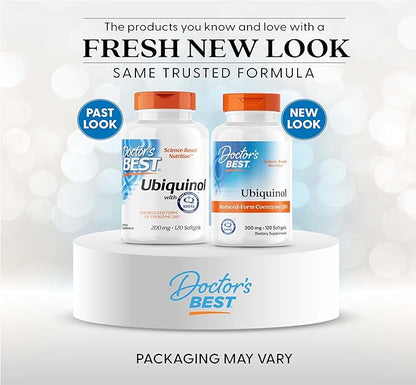 Doctors Best Ubiquinol, Reduced-Form Coenzyme Q1, Non-GMO, Gluten Free, Soy Free 120 Softgels