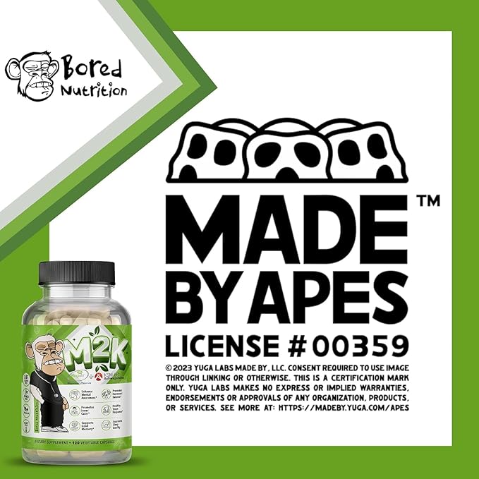 Bored Nutrition M2K: Magtein Magnesium L-threonate & Ashwagandha Supplement - 1500mg Magtein, 300mg KSM-66, Plus 200mg Magnesium