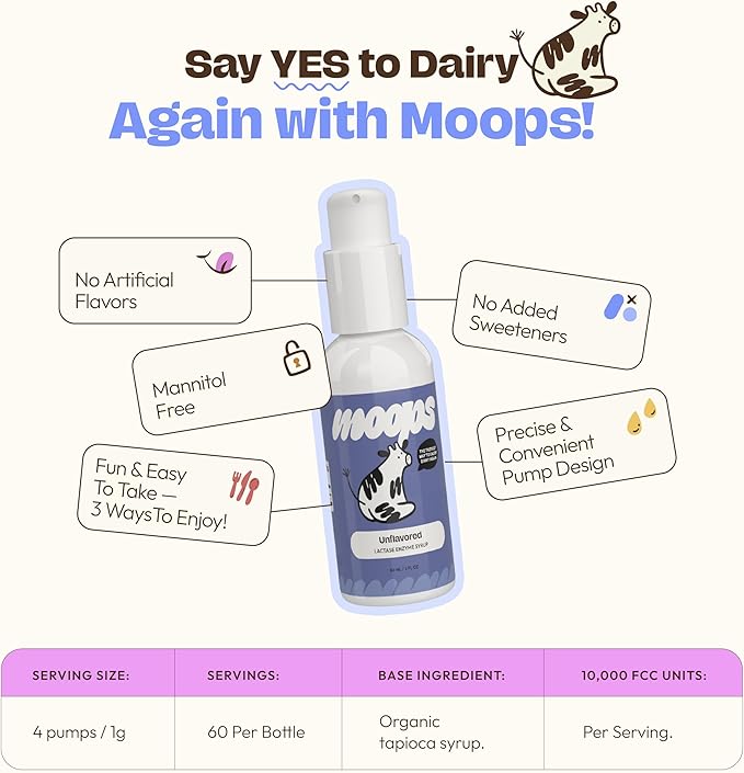 Lactase Enzyme Drops 2oz – Delicious Unflavored Flavor – 10,000 FCC Units for Fast Acting Dairy Relief – Customizable Dosing for Lactose Intolerance – Portable Twist-to-Lock Pump