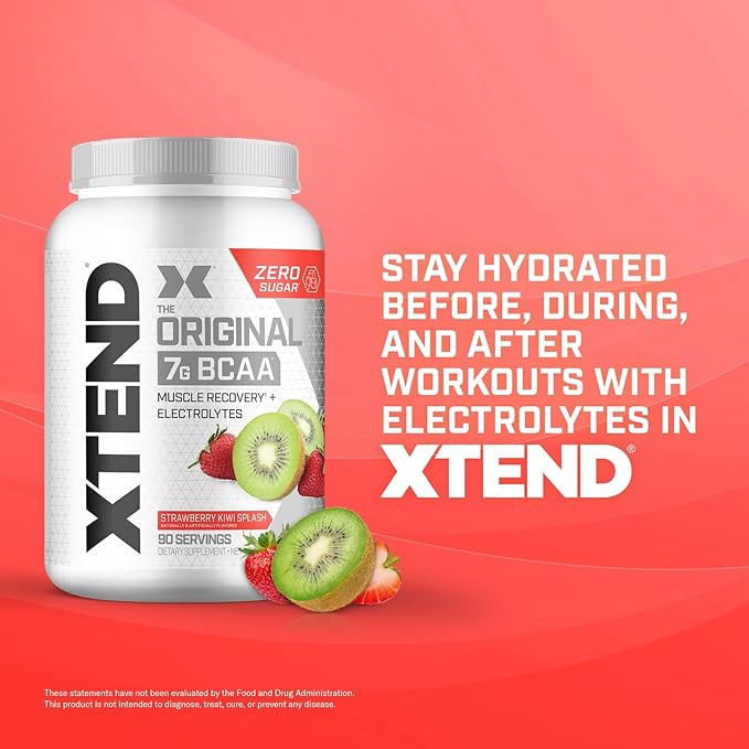 XTEND Original BCAA Powder 7g BCAA and 2.5g L-Glutamine, Sugar Free Post Workout Muscle Recovery Drink with Amino Acids for Men & Women, 90 Servings