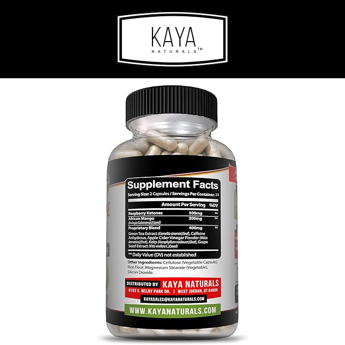 Kaya Naturals Keto Diet Raspberry Ketone - Weight Loss Supplement, Appetite Control, Boost Metabolism - 30 Count…