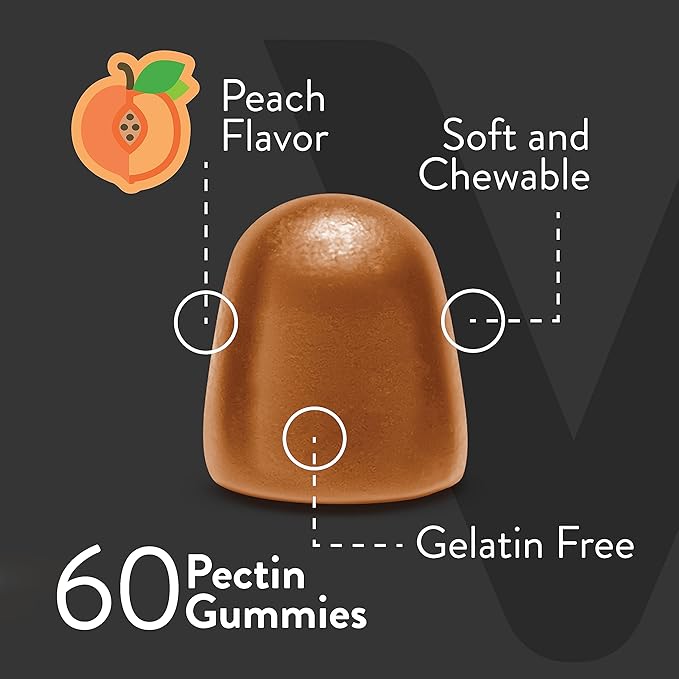 Black Cohosh for Menopause Gummies for Women - Hot Flashes and Night Sweats Relief Supplements - Black Cohosh Root - Vegan, Gelatin Free, Gluten Free, GMO Free - Tasty Chewable Peach Flavored Gummy