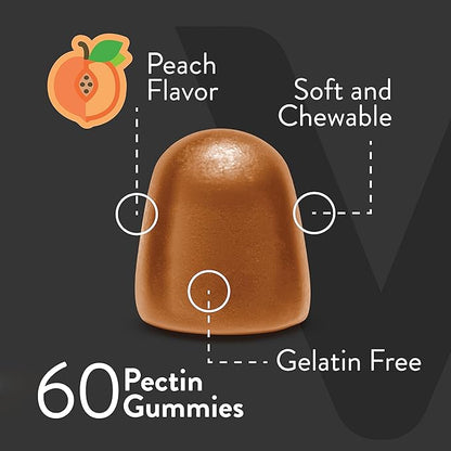 Black Cohosh for Menopause Gummies for Women - Hot Flashes and Night Sweats Relief Supplements - Black Cohosh Root - Vegan, Gelatin Free, Gluten Free, GMO Free - Tasty Chewable Peach Flavored Gummy