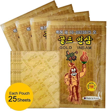 DEAD SKIN Korean Traditional Herbal Patch with Ginseng, Power Strips – 25 Counts x 4 Packs