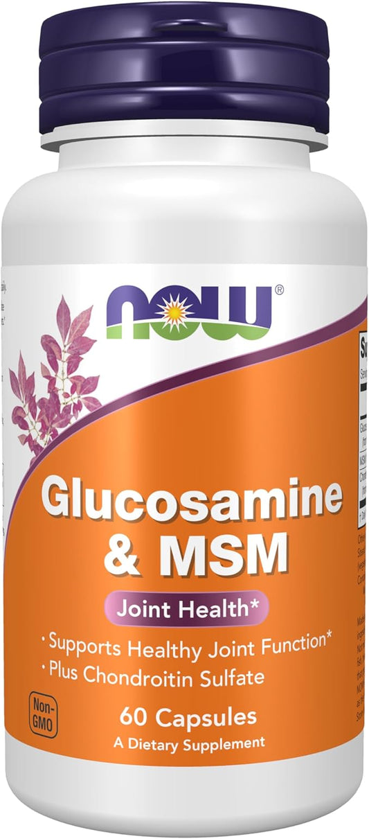 NOW Supplements, Glucosamine & MSM plus Chondroitin Sulfate, Joint Health*, 60 Veg Capsules