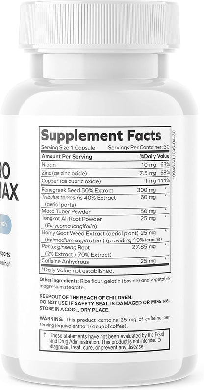 Testpro Testosterone Support Ultra for Men with Fenugreek, Tribulus & Maca