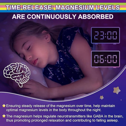 Magnesium Glycinate Gummies for Adults & Kids 4+, Sugar Free Magnesium Bisglycinate Supplement 400/200mg with B6D3, 5HTP, L-Theanine for Sleep & Relaxation, Brain, Muscle, Melatonin Free Gummies,1Pack