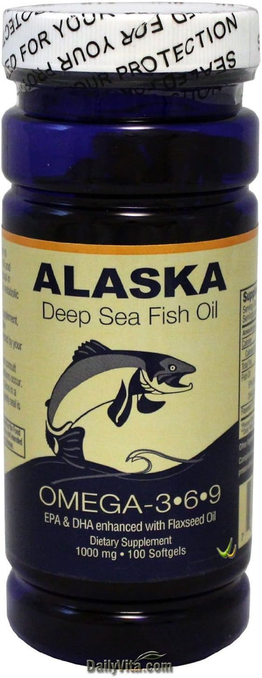 Alaska Deep Sea Fish Oil, Omega 3,6,9 1000 Mg 100 Softgels by NCB