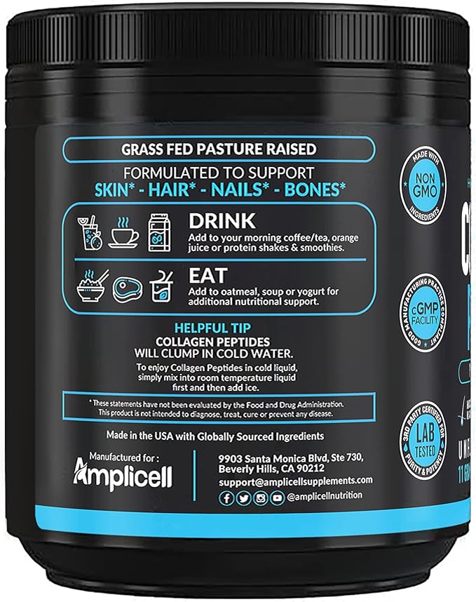 Multi Collagen Peptides Powder - Hydrolyzed Type 1 & 3 for Hair, Skin, Nails & Joints - Unflavored, Grass-Fed, Keto & Paleo Friendly for Women & Men - 41 Servings