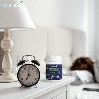 Melatonin Sleep Herbal Blend - Natural Support for Restful Nights with 5mg Melatonin & Calming Herbs - Drug-Free Dietary Supplement, 60 Capsules, 60-Day Supply