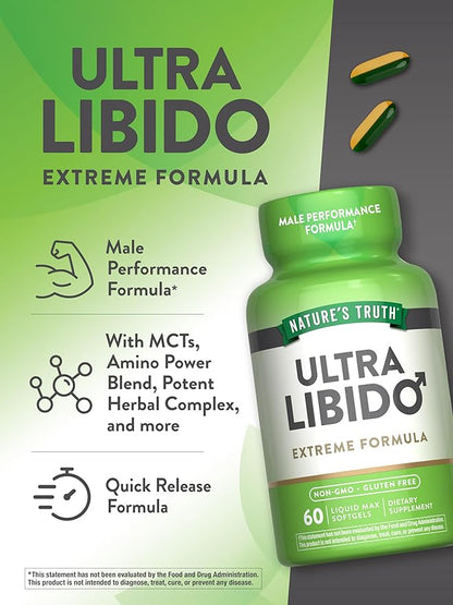 Nature's Truth Libido Supplement for Men | 60 Softgels | Non-GMO & Gluten Free Pills