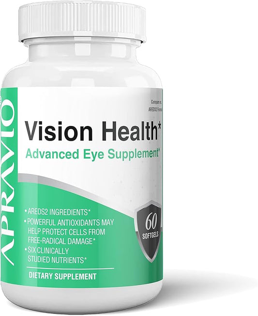 Vision Health Advanced Eye Supplement, AREDS2 Eye Vitamins w/Vitamin C, Vitamin E, Zinc, Copper, Lutein, Zeaxanthin, & Antioxidants for Eye Health & Eye Protection, 60ct