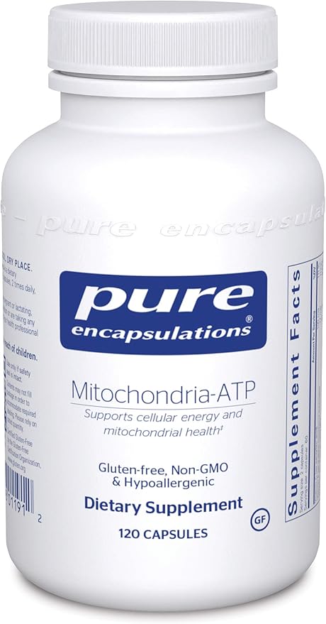 Pure Encapsulations Mitochondria-ATP - Mitochondrial Support - ATP Production Aid* - with Vitamin C, Vitamin E & Thiamin - Antioxidant Support - 120 Capsules