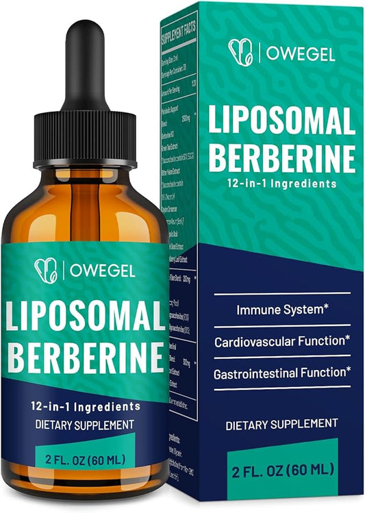 Berberine HCL Supplement with Ceylon Cinnamon - Highly Absorbable Liposomal Berberine Liquid Drops 3000mg- 12 in 1 Natural Ingredients - AMPK Activator - 2 Fl Oz