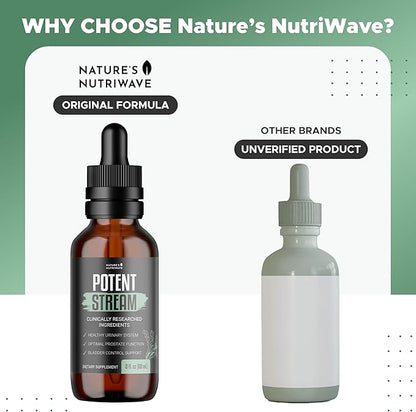 PotentStream Drops - Original Formula, Natural Liquid Supplement with Plant Extracts | 100% Natural, Made in USA, 6 Month Supply