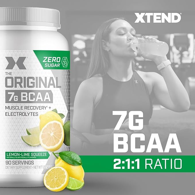 XTEND Original BCAA Powder 7g BCAA and 2.5g L-Glutamine, Sugar Free Post Workout Muscle Recovery Drink with Amino Acids for Men & Women, 90 Servings