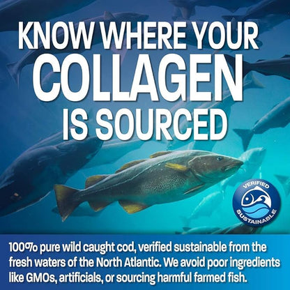 Bronson Marine Collagen Peptides Hydrolyzed Protein Powder 100% Wild Caught Nordic Cod Vitamin C Powder Pure Ascorbic Acid Soluble Fine Non GMO Crystals
