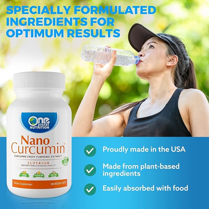 Nano Curcumin 500 mg Veggie Capsules (120 Servings), Nano for High Absorption, Supports Immune Health, Non-GMO, Vegan, Gluten-Free